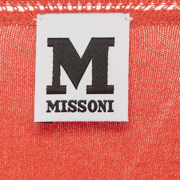Pre Owned M Missoni Orange Stretch Knit Crewneck Sweatshirt S