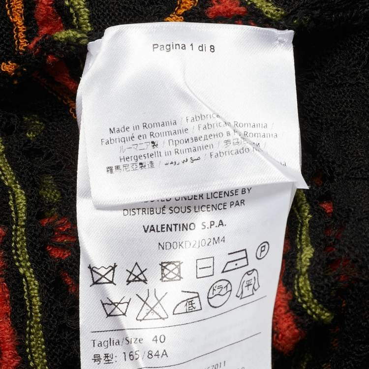 Pre Owned فستان م ميسوني ميدي تريكو بنقشة متعددة الألوان بأكمام طويلة مقاس صغير