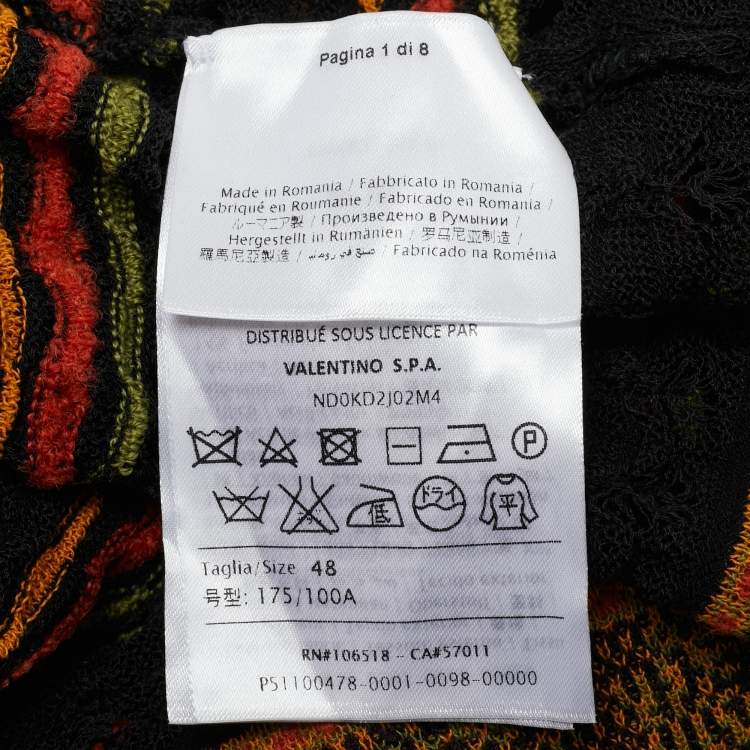 Pre Owned M Missoni Multicolor Patterned Knit Long Sleeve Midi Dress L