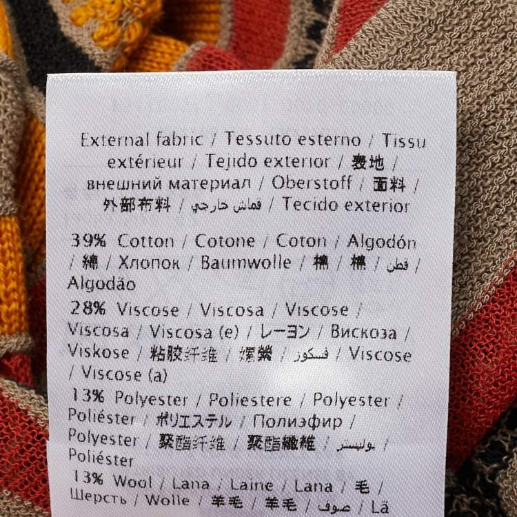 Pre Owned M Missoni Multicolor Patterned Knit Ruffled Dress M