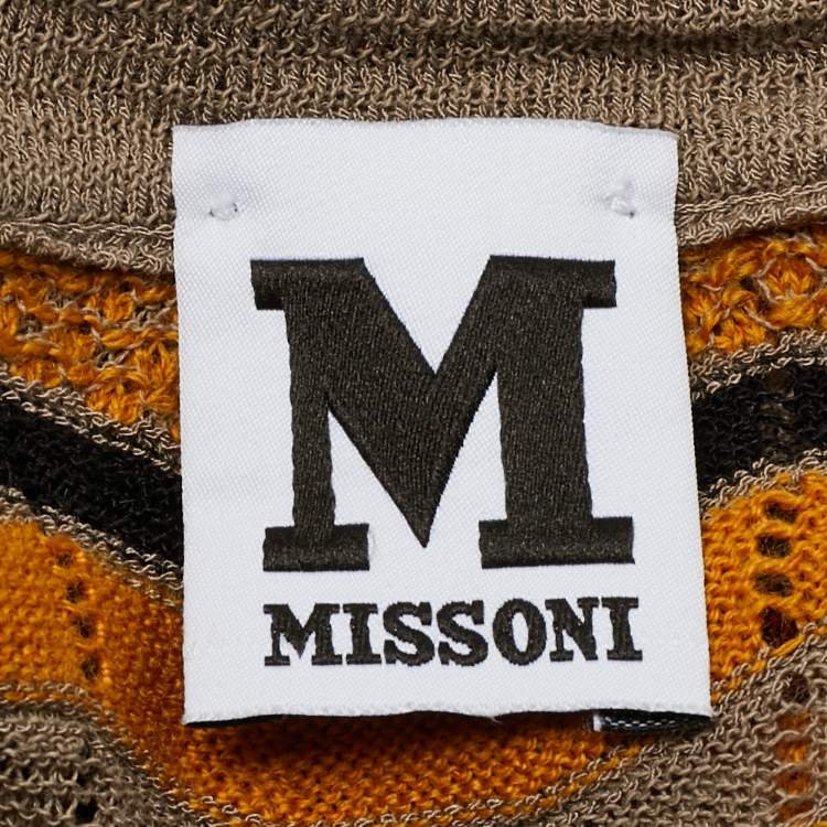 Pre Owned M Missoni Multicolor Patterned Knit Ruffled Dress M