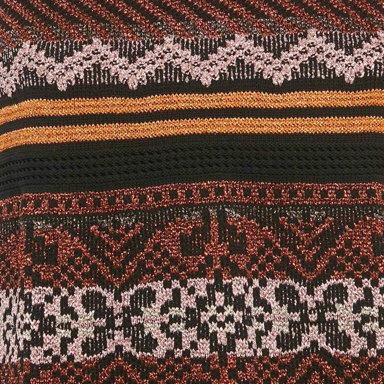 Pre Owned M Missoni Multicolor Patterned Lurex Knit Mini Dress S