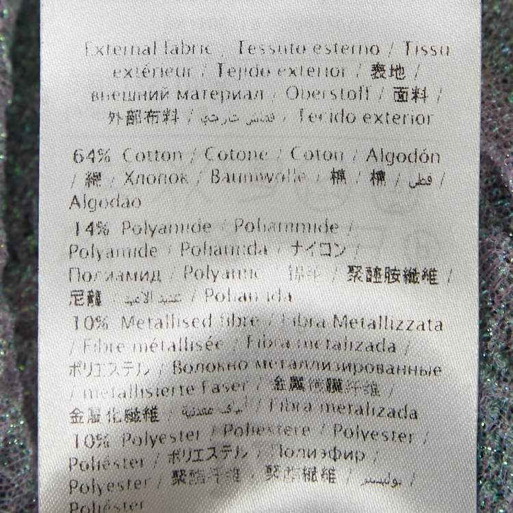 Pre Owned فسستان قصير بحياكة لوركس بنمط أزرق إم ميسوني مقاس كبير - لارج