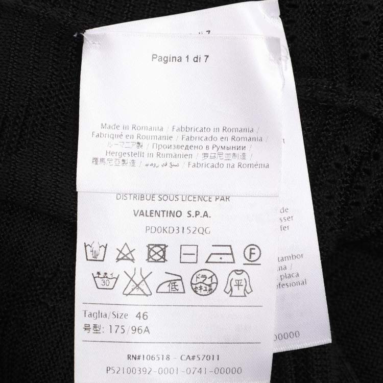 Pre Owned M Missoni Black Rib Knit Midi Dress L
