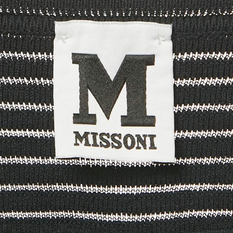 Pre Owned M Missoni Blue Patterned Knit Mini Dress S