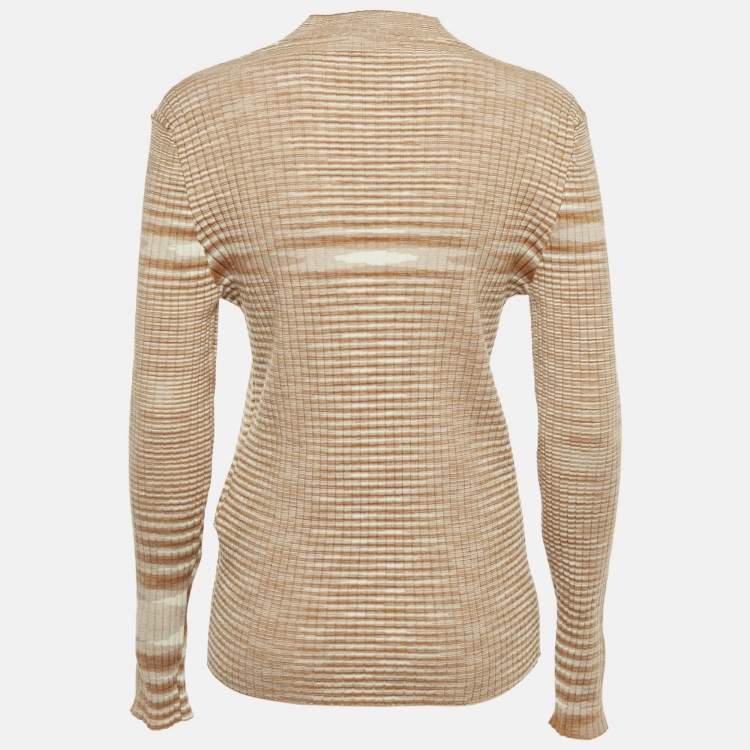 Pre Owned M Missoni Brown Rib Knit Turtle Neck Sweater M