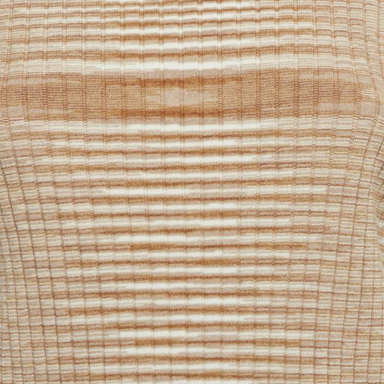 Pre Owned M Missoni Brown Rib Knit Turtle Neck Sweater M