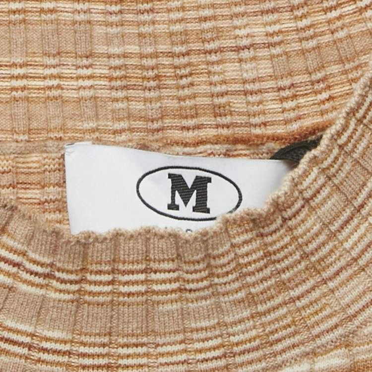 Pre Owned M Missoni Brown Rib Knit Turtle Neck Sweater M