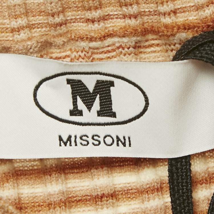 Pre Owned M Missoni Brown Rib Knit Turtle Neck Sweater M