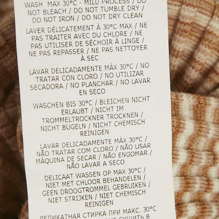 Pre Owned M Missoni Brown Rib Knit Turtle Neck Sweater M