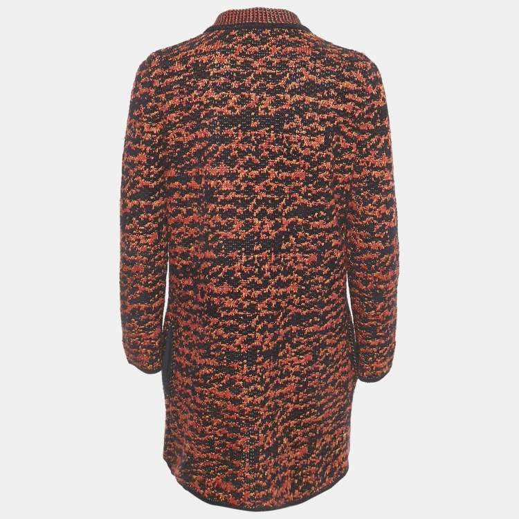 Pre Owned M Missoni Navy Blue / Red Knit Coat S