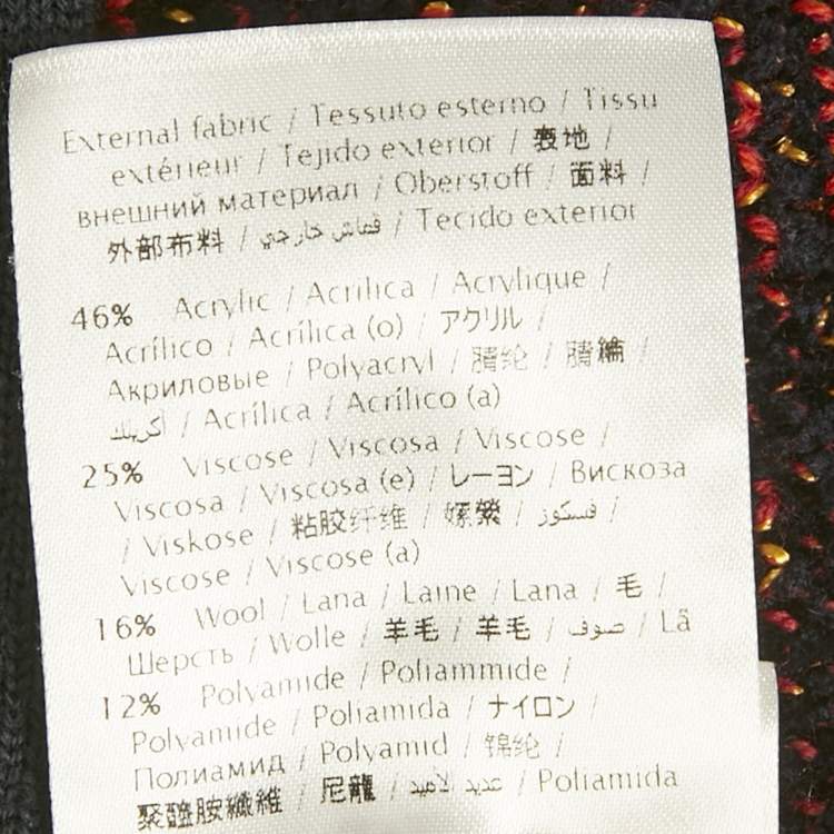 Pre Owned M Missoni Navy Blue / Red Knit Coat S