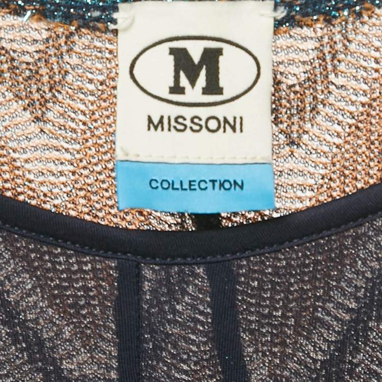 Pre Owned M Missoni Multicolor Zig Zag Lure Knit Sleeveless Jumpsuit S 