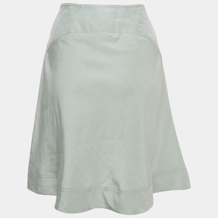 مملوكة مسبقًا M Missoni Mint Green Ramie & Silk Mini Skirt M