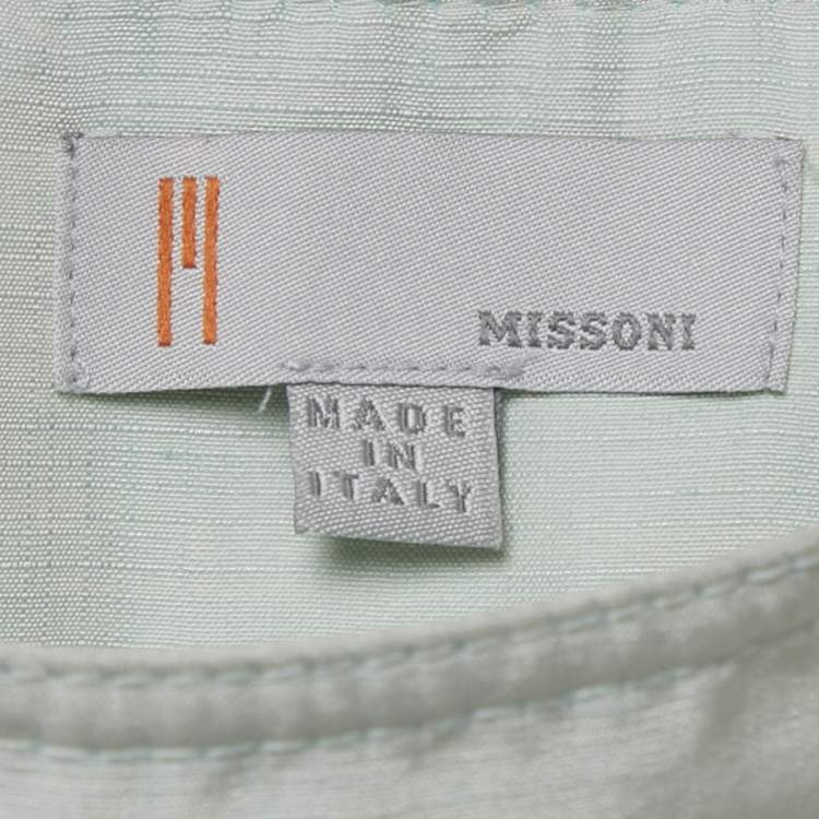 مملوكة مسبقًا M Missoni Mint Green Ramie & Silk Mini Skirt M