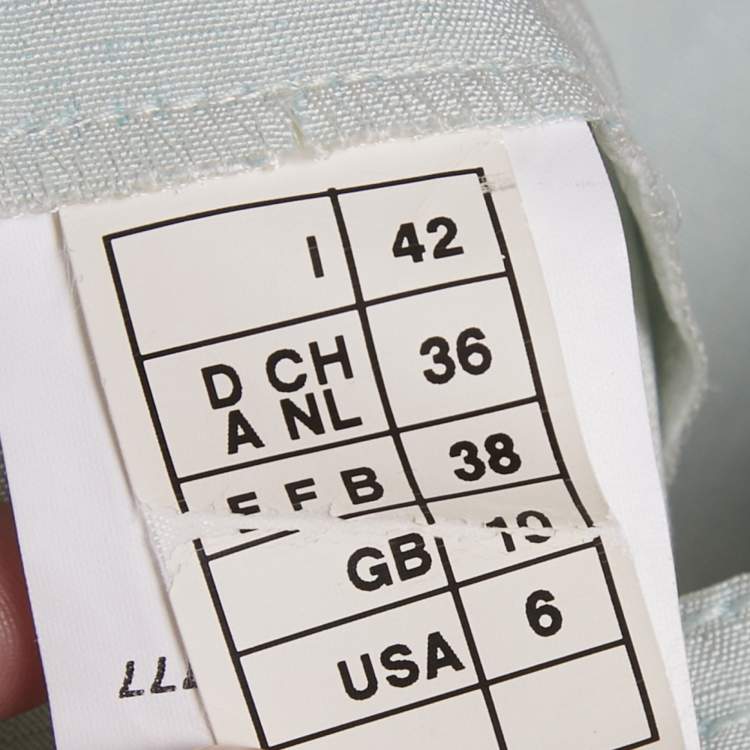 مملوكة مسبقًا M Missoni Mint Green Ramie & Silk Mini Skirt M