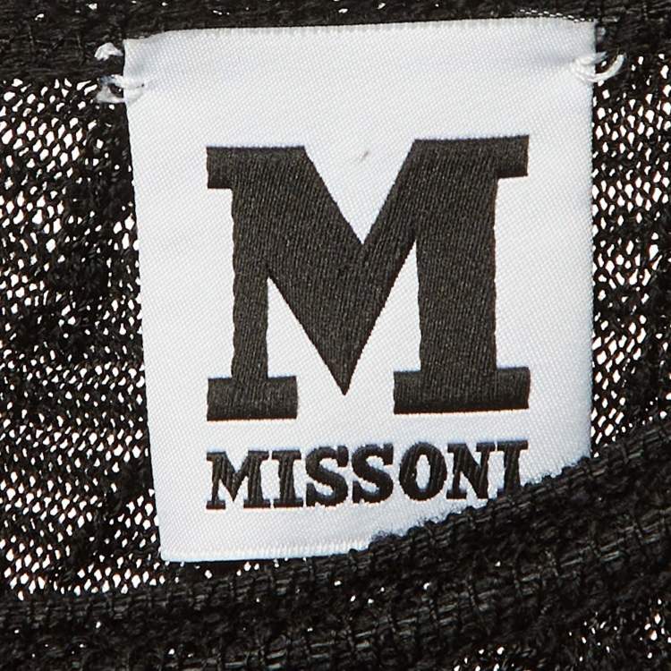 Pre Owned M Missoni Black Knit Midi Dress M