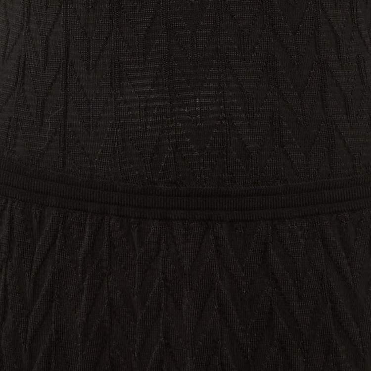 Pre Owned M Missoni Black Knit Midi Dress M