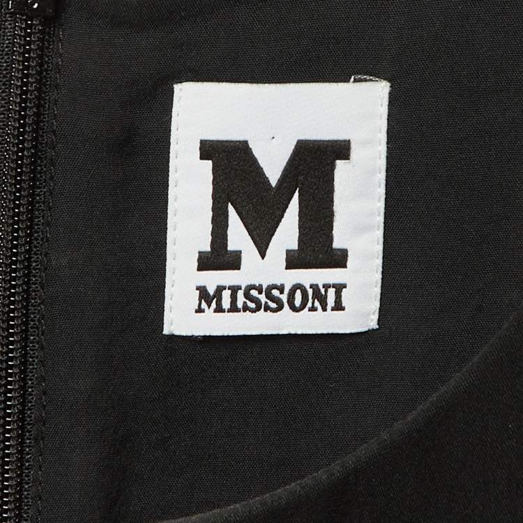 Pre Owned M Missoni Black Crepe Sleeveless Shift Dress S