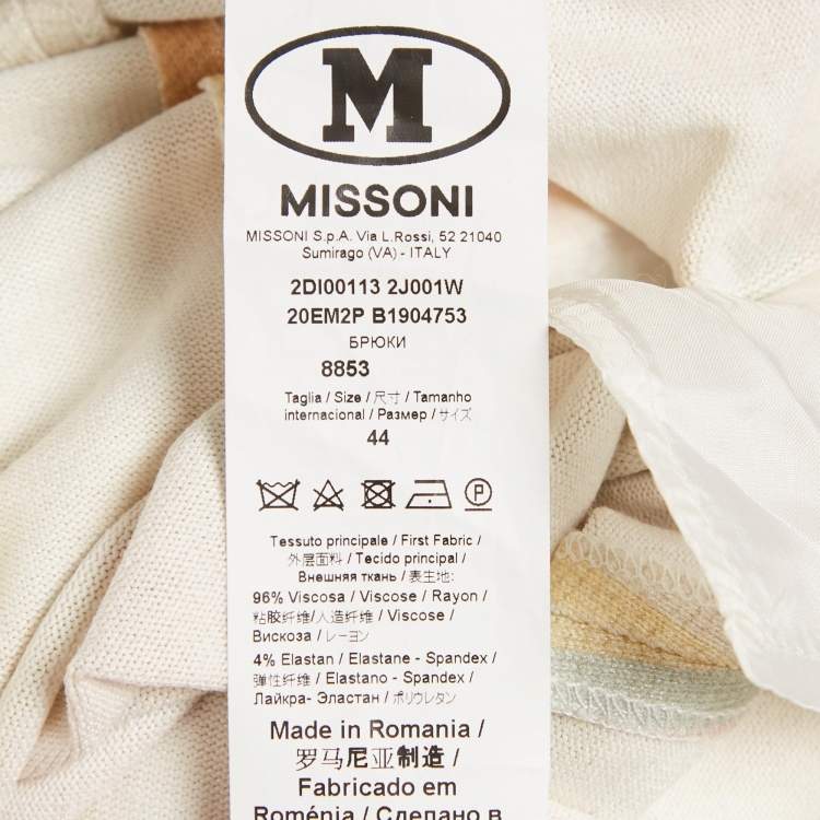 Pre Owned M Missoni Multicolor Checks Lurex Wide-Leg Pants M