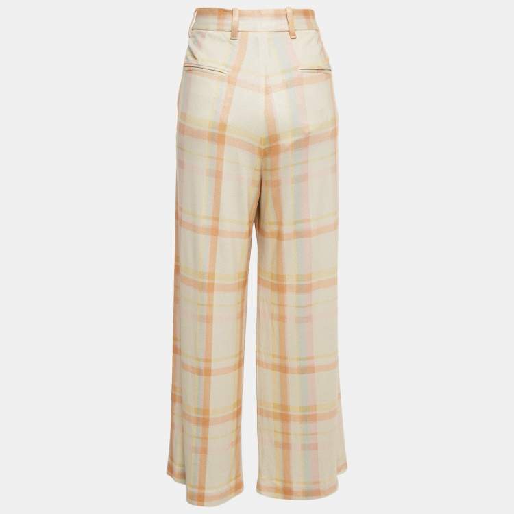 Pre Owned M Missoni Multicolor Checks Lurex Wide-Leg Pants M