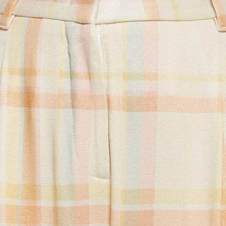 Pre Owned M Missoni Multicolor Checks Lurex Wide-Leg Pants M