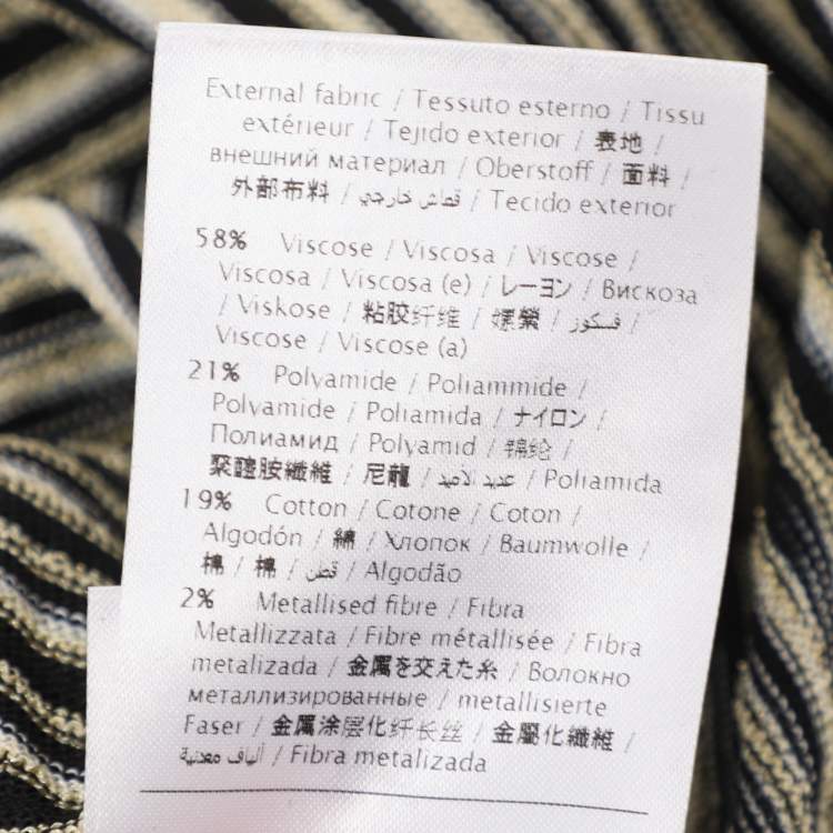 Pre Owned M Missoni Multicolor Stripe Rib Knit Long Sleeve Tops M