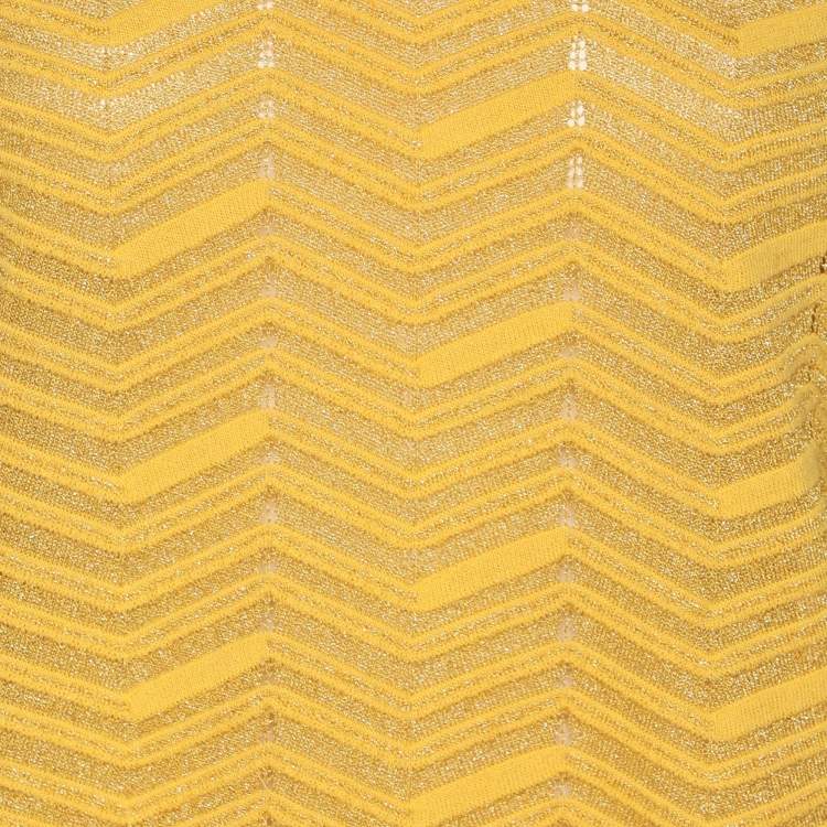 Pre Owned M Missoni Yellow Lurex Knit Top M