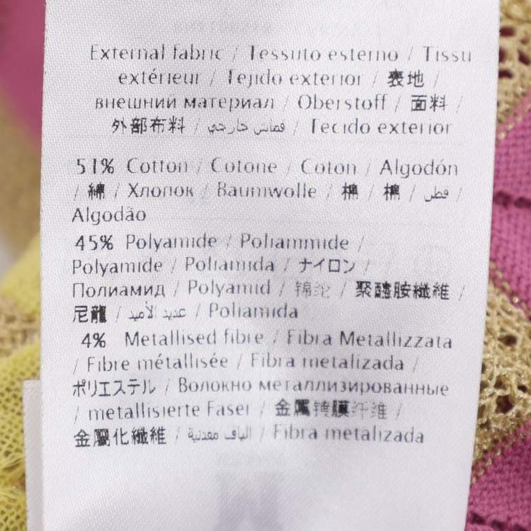 Pre Owned M Missoni Multicolor Lurex Knit Button Front Top L