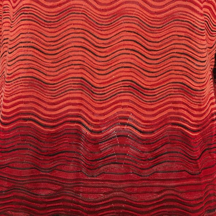 Pre Owned M Missoni Multicolor Patterned Knit Top M