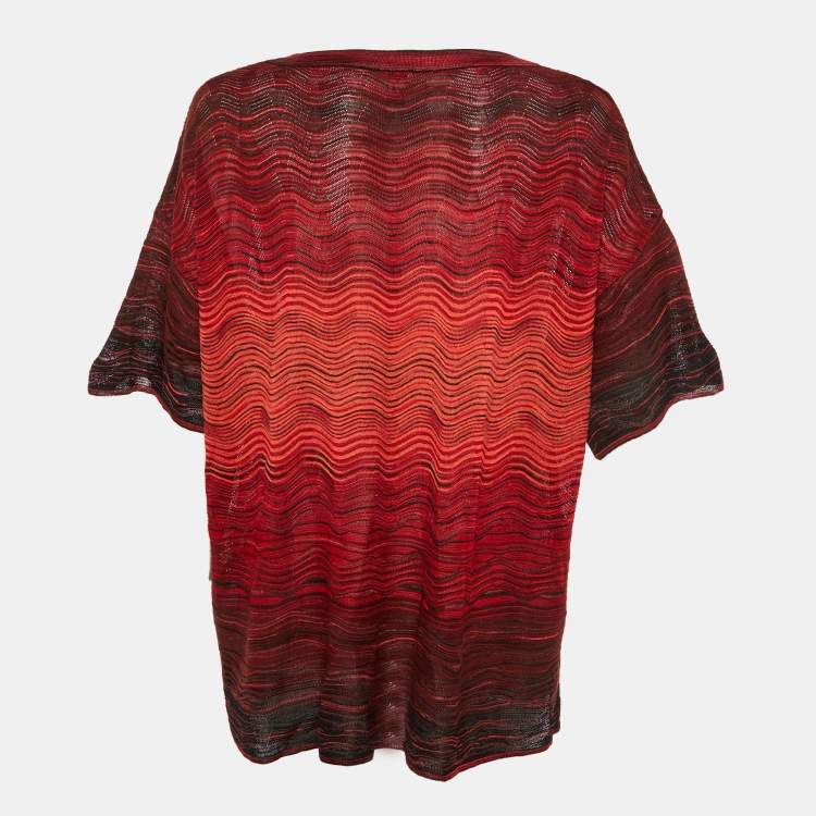 Pre Owned M Missoni Multicolor Patterned Knit Top M