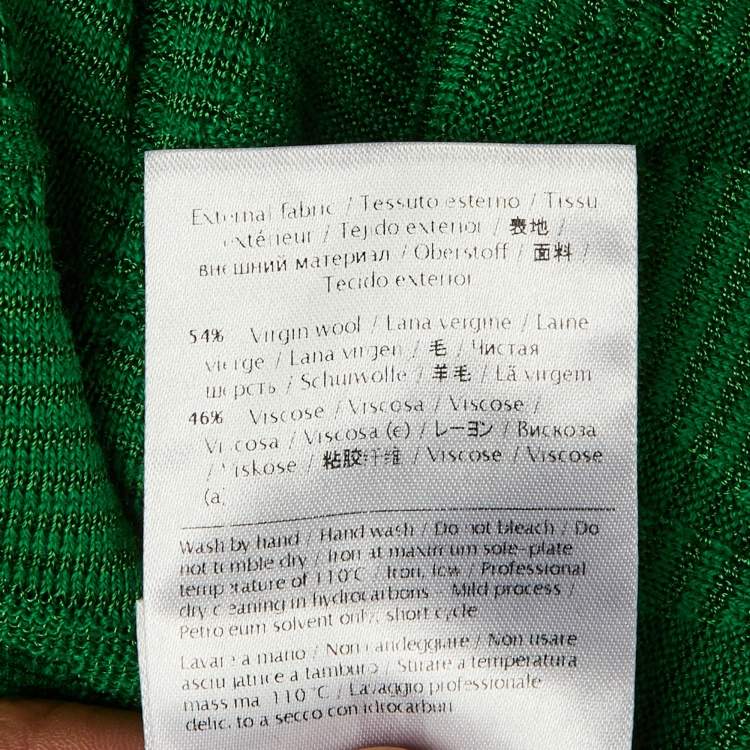 Pre Owned M Missoni Green Knit Open Front Cardigan L