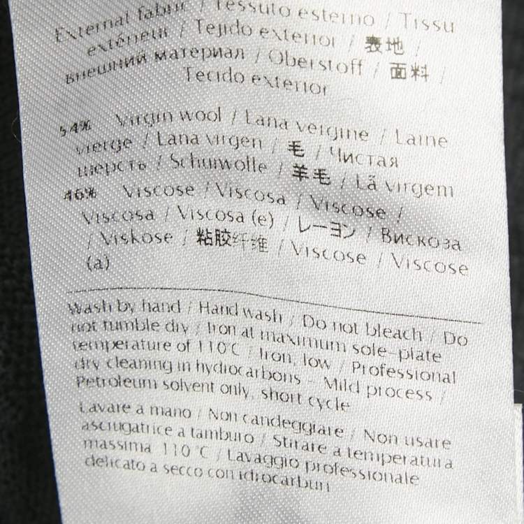 Pre Owned M Missoni Black Patterned Wool Knit Open Shrug S