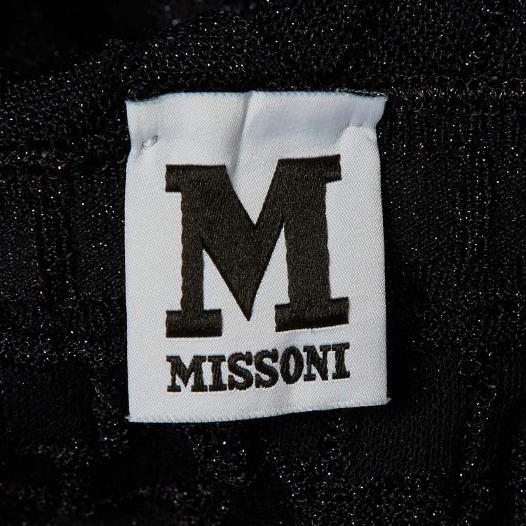 Pre Owned Missoni Midnight Blue Lurex Knit Top & Pants Set S 