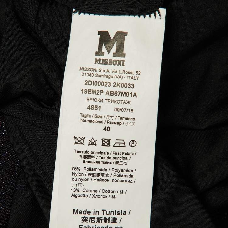 Pre Owned Missoni Midnight Blue Lurex Knit Top & Pants Set S 