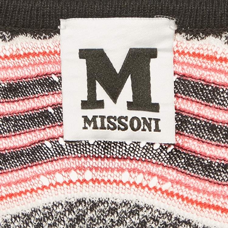 Pre Owned M Missoni Multicolour Striped Stretch Knit Mini Dress M