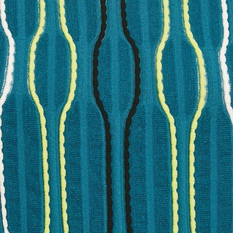 Pre Owned M Missoni Sea Green Wave Pattern Knit T-Shirt L