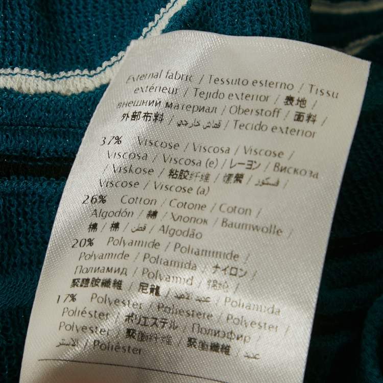 Pre Owned M Missoni Sea Green Wave Pattern Knit T-Shirt L