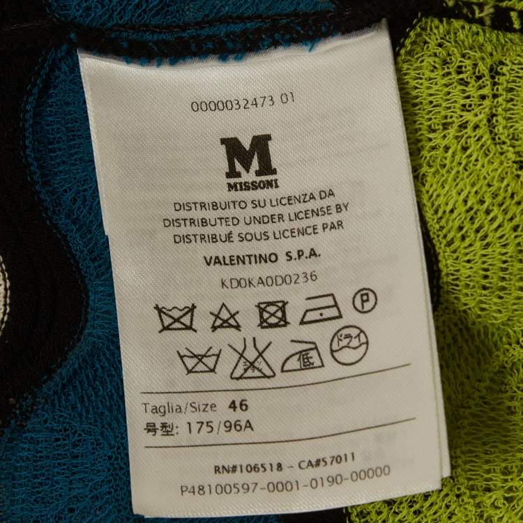 Pre Owned M Missoni Multicolor Chevron Knit Open Front Cardigan L