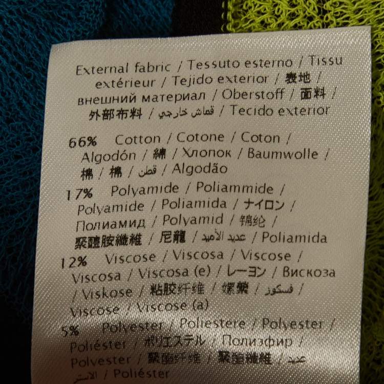 Pre Owned M Missoni Multicolor Chevron Knit Open Front Cardigan L