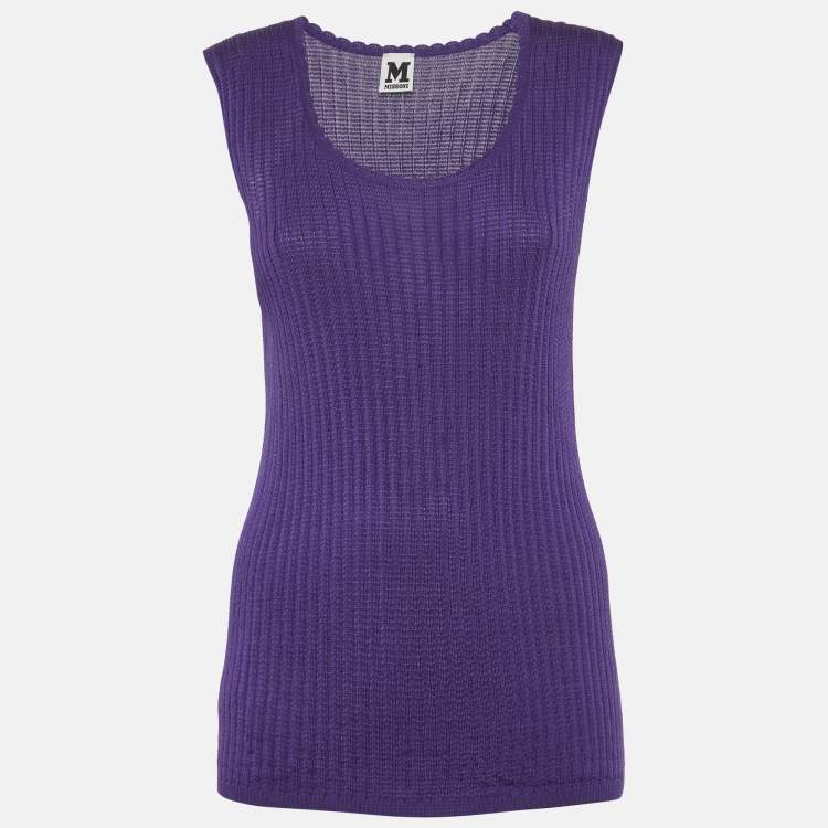 Pre Owned M Missoni Purple Knit Tank Top L