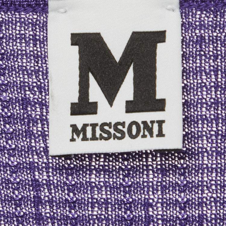 Pre Owned M Missoni Purple Knit Tank Top L