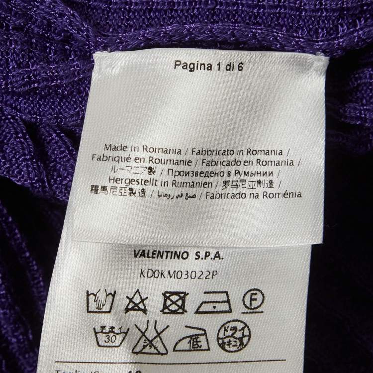 Pre Owned M Missoni Purple Knit Tank Top L