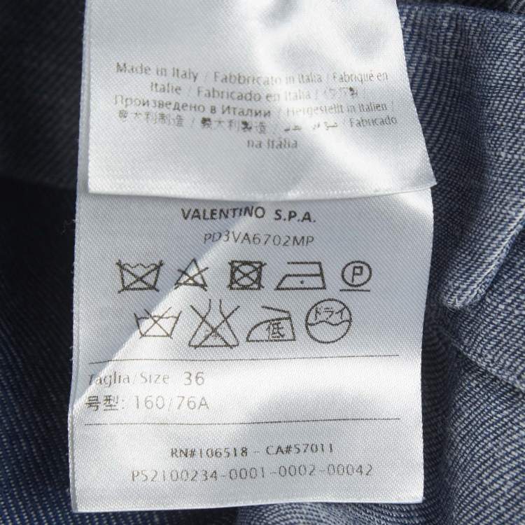 Pre Owned M Missoni Blue Chambray Denim Ruffle Mini Dress XS