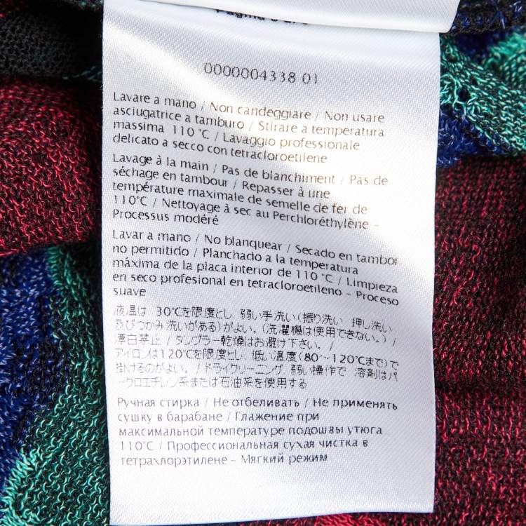 Pre Owned M Missoni Multicolor Chevron Knit Open Front Cardigan L