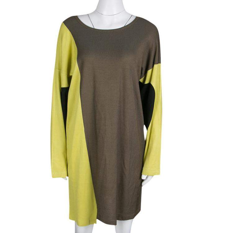 Pre Owned M Missoni Colorblock Knit Long Sleeve Dress M