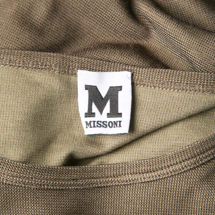 Pre Owned M Missoni Colorblock Knit Long Sleeve Dress M