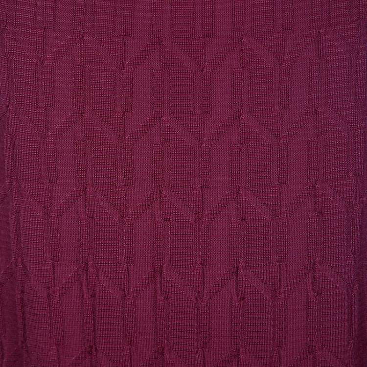 Pre Owned M Missoni Maroon Patterned Knit Maxi Skirt M