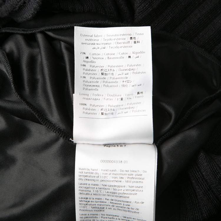 Pre Owned M Missoni Black Lurex Perforated Knit Pleated Skirt M