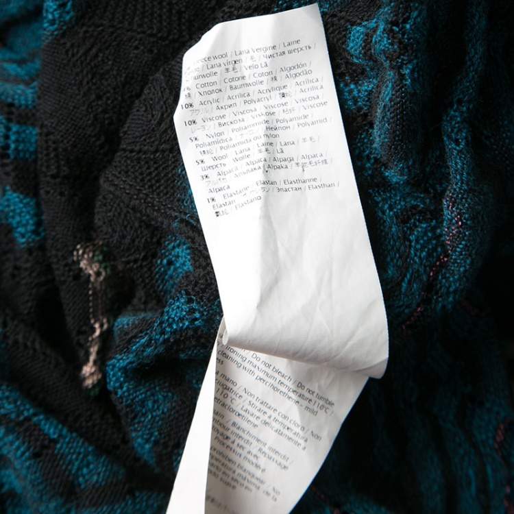 Pre Owned M Missoni Multicolor Patterned Perforated Knit Sweater S